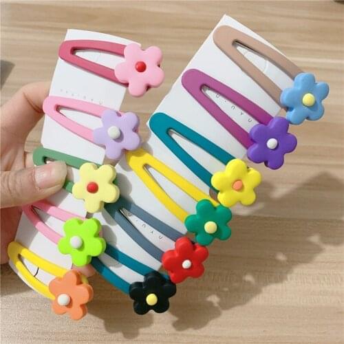 6 Pcs Mix-Color Baby Girls Snap Hair Clips No Slip Metal Hair Barrettes Hair Pins Kids Hair Accessorie