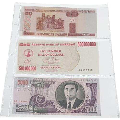 3 Pockets Currency Ticket Page Money Bill Note Album Storage Holder Money Collection Bag Protection For Magical Currency