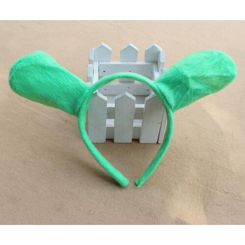 Free shipping by DHL,halloween party dress up costume ,short plush Shrek ear headband