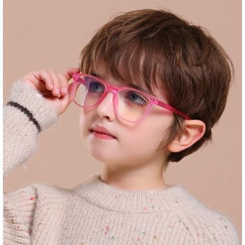 Children Spring Hing Glasses Frame Square Kids 0 Degree Anti-blue Light Eyeglasses Boys Girls Optic Blue Light Blocking Eyewear