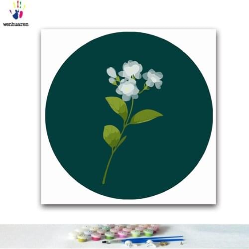 DIY colorings pictures by numbers with colors Antique jasmine illustration picture drawing painting by numbers framed Home