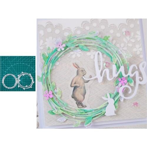 InLoveArts Craft Flower Leaf Round Frame Metal Cutting Dies Cut Mold Scrapbook Paper Craft Knife Mould Blade Punch Stencils Dies