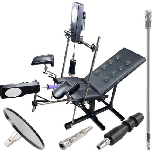 FREDORCH SM female gun machine chair with 2 sex machine, SM Torture Rack,Adult Couples happy party adjustment sex chair