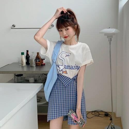 Short Skirt Female Summer Irregular New High-waist Short Skirt Is Thin, Plaid Skirt, European and American Style A-line Skirt