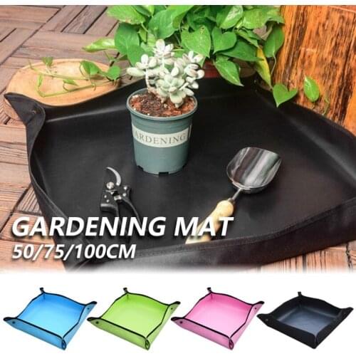 50/100CM Planting Mat PVC Gardening Potting Mat Foldable Gardening Pad Waterproof Potting Gardening Flower Pot Transplanting Mat