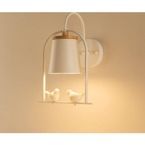 Creative nordic birds wall lamp art Children bedroom wall sconces bedside living room foyer corridor aisle restaurant lamp