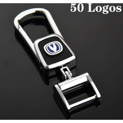 Metal Car Logo Keychain Badge Emblem KeyRing Holder For Changan HONDA TOYOTA Volvo Hyundai BMW Mercedes Audi Ford Lexus Haval MG