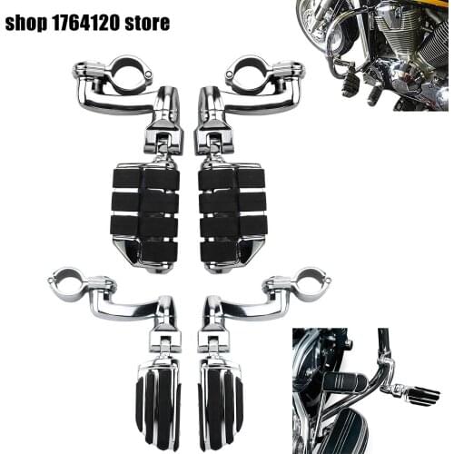 Motorcycle 360 Degree Adjustable Highway Peg Mounting Engine Guard Foot Pegs Kits For Harley Sportster Touring Street Road Glide