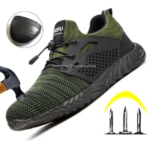 European Standard Steel Toe Safety Shoes Men Breathable Work Shoes Summer Male Protect Footwear Winter Man Boots Plus Size 36-50