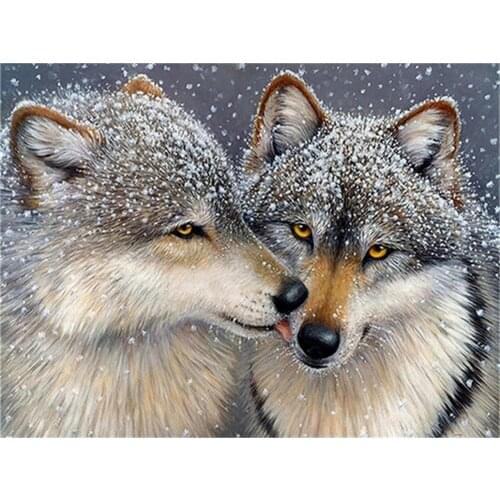 Snow Wolf DIY 11CT Cross Stitch Embroidery Kits Craft Needlework Set Printed Canvas Cotton Thread Home Decoration Room