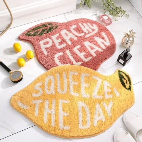 Cartoon Styling Letter Fruit Design Non- Slip Foot Mat Hallway Porch Rug for Home Livingroom Door Mats Suck Water Bath Carpet