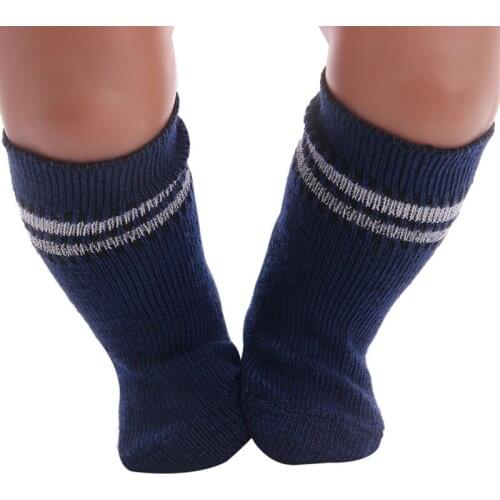 New Pattern Fashion Striped Socks Fit 18 Inch American&43cm Baby New Born Doll Clothes Accessories Girls' Toys