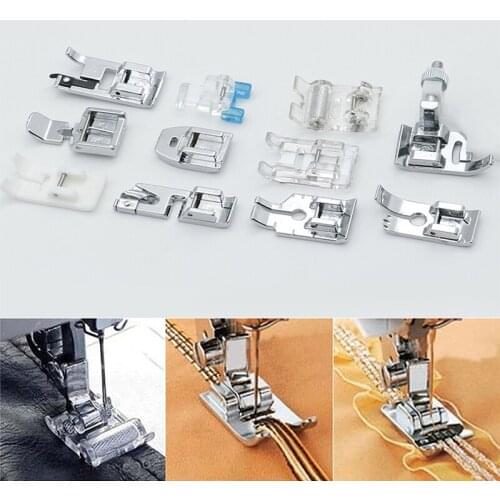 One Set Domestic Sewing Machine Accessories Presser Foot Feet Kit Set Hem Foot Spare Parts For Brother Singer Janome