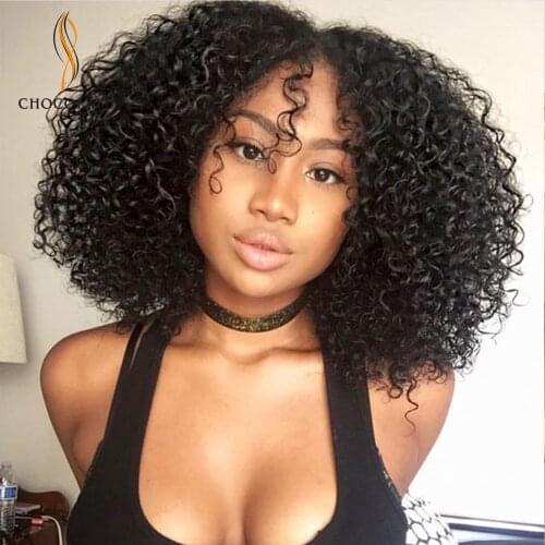 Curly Lace Front Human Hair Wigs 180% Density Brazilian Wave Wigs For Black Women perruque bob lace front wig remy bresilienne