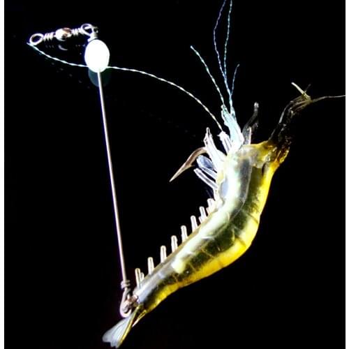 Plastic 9.4cm Lifelike Sinking Shrimp Saltwater Bionic Prawn Soft Fishing Lures with Hook