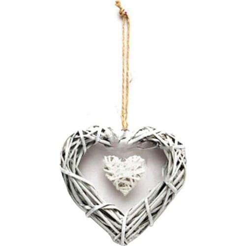 Heart Wicker Display Mold Double Heart Shape Design Hanging Ornament Handmade Home Living Room Decoration Supplies