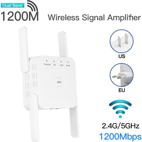 5G Wifi Reapter Wifi Amplifier 1200Mbps Wireless Home Wi-Fi Singal Booster 2.4G Long Ranger Wi Fi Extender Internet Repiter
