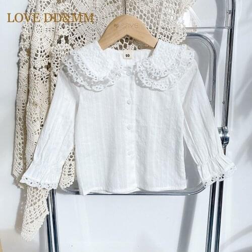 LOVE DD&MM Girls Shirts 2021 New Fashion Kids Wear Girls Sweet Love Long-Sleeved Shirt For Girl Costume