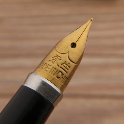 High Quality WING SUNG 322 Fountain Pen Plastic Stainless Steel Black Old Style Nib Stationery Office School Supplies