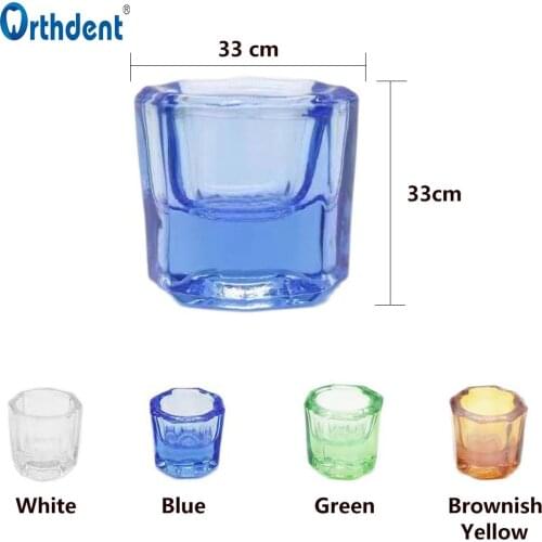 12 Pcs Dental Mixing Bowls Glass Dappen Dishes Household Octagonal Cups Reconcile Dentistry Materials Container For Dentist Lab