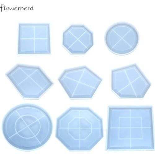 DIY Table Decorations Crystal Epoxy Silicone Mold Irregular Geometric Coaster Mold Handmade Multi-Specifications Resin Mold