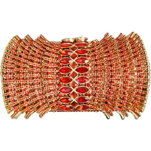 XIYUAN red/green/blue/grey crystal Diamond Evening Bag Feast Party Purse Wedding bridesmaid Clutch Bag with Chain Bling Handbag