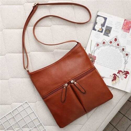 Wome PU Leather Shoulder Bag Designer Crossbody Bag Purse Vintage Female Messenger Bags With Multi Pocket Handbags