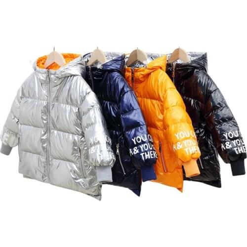 Winter Baby boys girls thickening hooded cute white duck down snowsuit little kids clothes children windbreaker toddler jacket