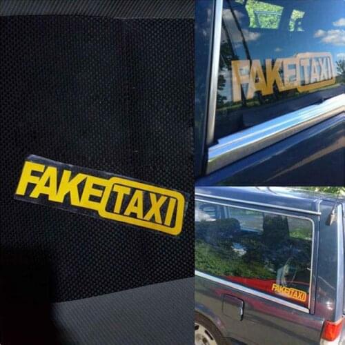 1/2pcs FAKE TAXI Car Sticker Fake Taxi Drift Sign Funny Car Sticker Vinyl Decal Decor Car Accessories