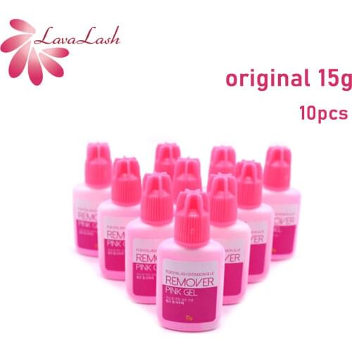 10 bottles Korean Original 15g Remover Pink Gel Eyelash Extension Makeup Clean Remover Tools Eyelash Extension Glue Remover