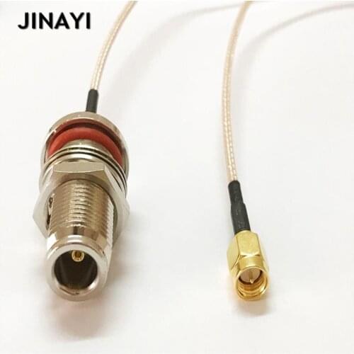 10pcs Waterproof N Female o-ring nut bulkhead to SMA male crimp Connector RG316 RF Coaxial pigtail Cable 20cm