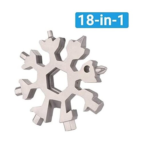 18-in-1 Snowflake Multi Tool Pocket Stainless Steel Multitool Edc Tool Card Hex Wrench Screwdriver Allen Wrench Christmas Gift
