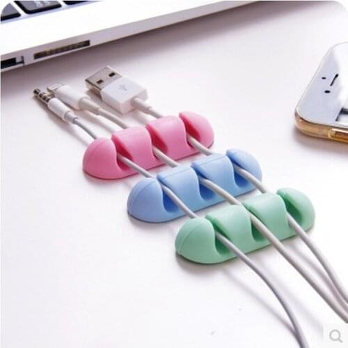 2PCS Silica Gel Shelf Rack Color Cable Winder Organizer Storage Winder Cable Collector Tool Holder Headset Wire Wrap Cable