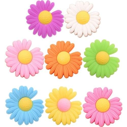 400PCS Soft Daisy flower PVC Clay for Barrette Hair bows Flower Hair Accessories Headwrap for Girl Boutique Accessories