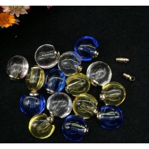 5pcs/lot mix color Small apple shape glass necklace pendants Glass Crystal perfume bottle name on rice pendant charms cute gifts