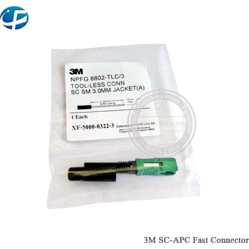 50PCS 3M 8802-TLC/3 SC/APC Single Mode Fiber Optic Quick Connector SC SM 3.0MM FTTH Fiber Optic Fast Connector