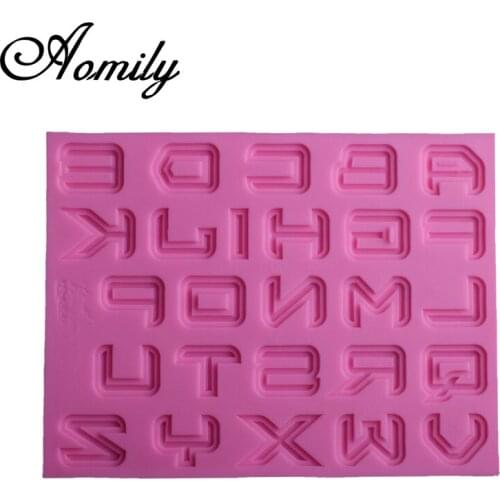 Aomily Alphabet Fondant Cake Molds Cake Decorating Tools Sugar Craft Chocolate Moulds Baking Tools Candy Mold Resin Clay Mould