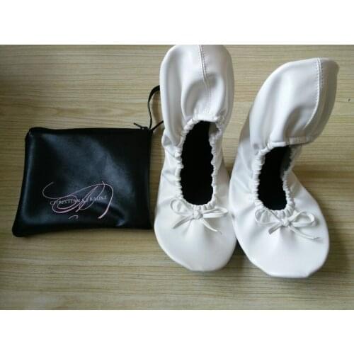 Free shipping ! Cheap Metal colorful foldable rollable ballerina slipper for wedding gift or party dance