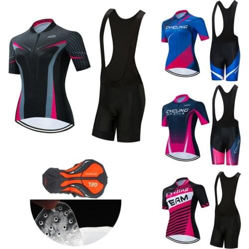 Free Shipping Women Cycling Jersey 2021 Fashion Bike Clothing Set Female Dress Body Suits MTB Bicycle Clothes Summer Uniform Kit