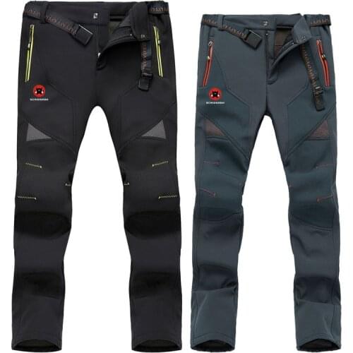 SCRIOSADH Outdoor Soft Shell Pants Men Women Brand Waterproof Windproof Warm Fleece Pants Climbing Fishing Soft Shell Pants