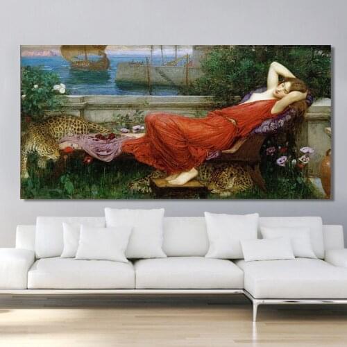 Citon William Waterhouse《Ariadne》Canvas oil painting World Famous Artwork Poster Picture Modern Wall Art Decor Home Decoration