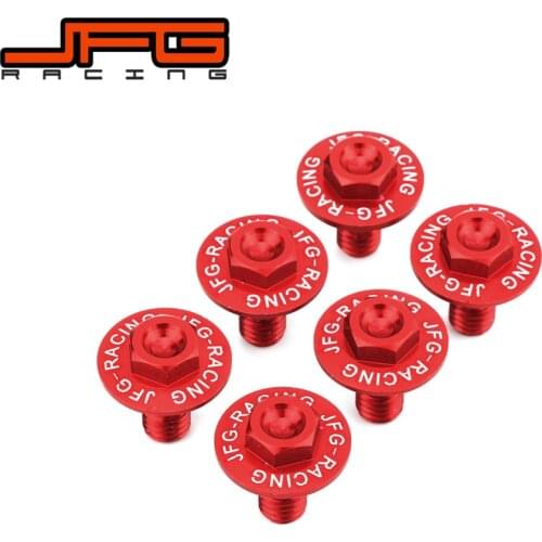 CNC Aluminum 6 PCS Mudguard Upside Down Damping Fork Guard Bolt For HONDA CR85R CRF150R CRM250AR CRF250 CRF250 XR250 XR400 Moto