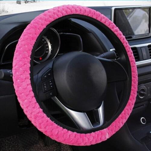 DIY Winter Car Steering Wheel Cover Anti-Slip Plush Sport Type car steering wheel covers Auto Interior Accessories