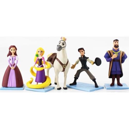 5pcs/set Princess Tangled Flynn Rider Pascal Maximus PVC Action Figure Collectible Model Toy Doll