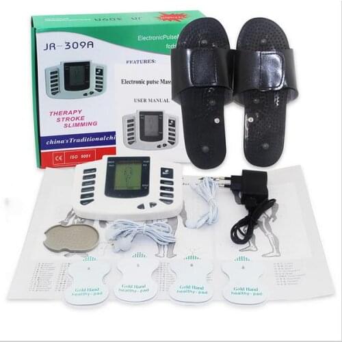 Electrical Stimulator Full Body Relax Muscle Therapy Health Care Massager,Pulse Tens Acupuncture With Therapy Slipper+8pads