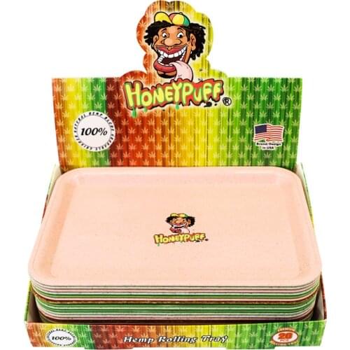 HONEYPUFF 20pcs Biodegradable Material Tobacco Rolling Tray Environmentally Cigarette Container Tray Smoke Rolling Paper Plate