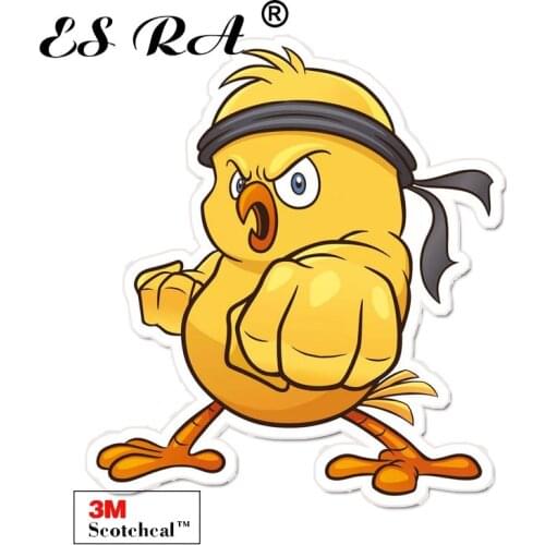 Illustration Laptop Decals for Kids Cartoon Karate Little Chick Vinyl Matt for Car Bottle Room Skatebroad Luggage Decore