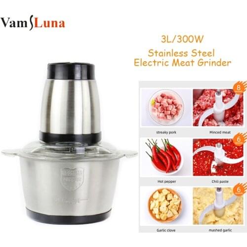 800W Stainless Steel Electric Chopper Meat Grinder Mincer Food Processor Food Mixer Grinder Blender for Kitchen