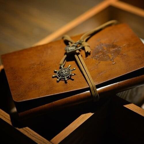 Pirates Retro Leather Notebook Sketchbook Leaves Notepad Travel Diary Planner School Planner Note Book
