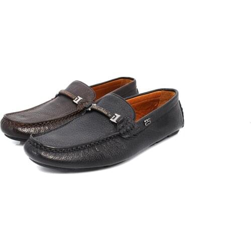 Shenbins Handmade Loafers with Floater Leather, Black and Brown, Shenbins Exclusive Mens Footwear